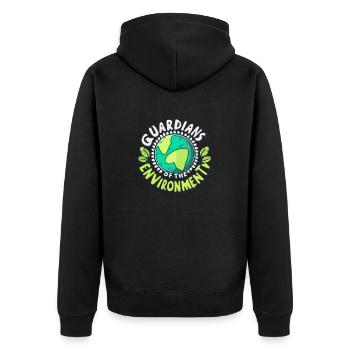 GUARDIANS OF THE ENVIRONMENT - Unisex Premium Organic Zip Hoodie - black - Back - Nico (187cm)