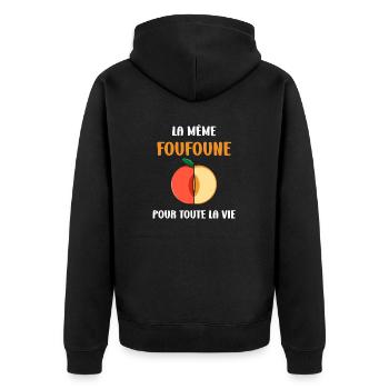 EVG Le Même Minou pour toute la vie - Veste à capuche bio Premium Unisexe - noir - Dos - Nico (187cm)