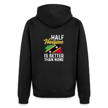 Flag of Saint Kitts and Nevis - Unisex Premium Organic Zip Hoodie - black - Back - Nico (187cm)