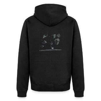 sketchbookpage 2 for white - Unisex Premium Organic Zip Hoodie - black - Back - Nico (187cm)