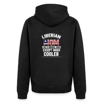 Liberia Flag Liberians - Unisex Premium Organic Zip Hoodie - black - Back - Nico (187cm)