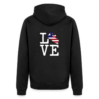 Liberia Flag Liberians - Unisex Premium Organic Zip Hoodie - black - Back - Nico (187cm)
