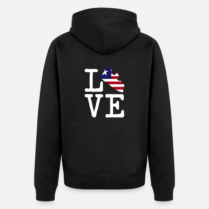 Drapeau du Libéria Libériens - Veste à capuche bio Premium Unisexe - noir
