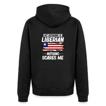 Liberia Flag Liberians - Unisex Premium Organic Zip Hoodie - black - Back - Nico (187cm)