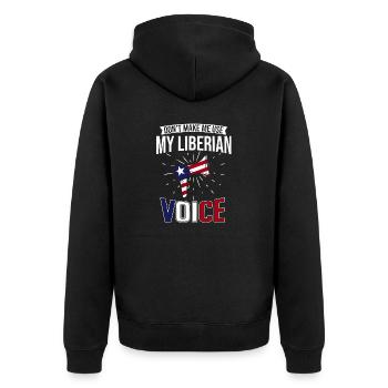 Liberia Flag Liberians - Unisex Premium Organic Zip Hoodie - black - Back - Nico (187cm)