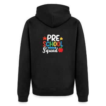 Vorschule Kader Lehrer Student Lustig 100. Tag der - Unisex Premium Bio Zip Hoodie - Schwarz - Hinten - Nico (187cm)