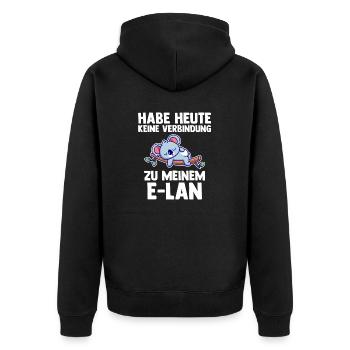Koala Habe Heute Keine Verbindung Zu Meinem E-Lan - Unisex Premium Bio Zip Hoodie - Schwarz - Hinten - Nico (187cm)