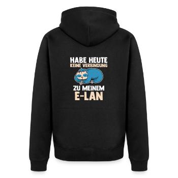 Faultier Habe Heute Keine Verbindung Zu Meinem E-L - Unisex Premium Bio Zip Hoodie - Schwarz - Hinten - Nico (187cm)