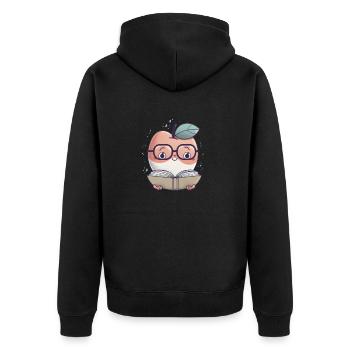 Buch lesen Bookaholic Lesen Bibliothek Lehrer - Unisex Premium Bio Zip Hoodie - Schwarz - Hinten - Nico (187cm)
