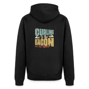 Curling Is The Bacon Of Sports Broom Curler Ice Sp - Unisex Premium Bio Zip Hoodie - Schwarz - Hinten - Nico (187cm)