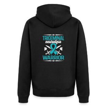 Monat Des Bewusstseins Für Gesichtsschmerzen Bei - Unisex Premium Bio Zip Hoodie - Schwarz - Hinten - Nico (187cm)