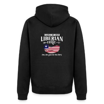 Liberia Flag Liberians - Unisex Premium Organic Zip Hoodie - black - Back - Nico (187cm)