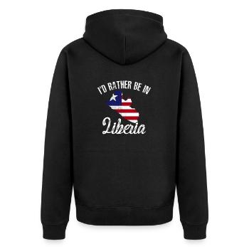 Liberia Flag Liberians - Unisex Premium Organic Zip Hoodie - black - Back - Nico (187cm)