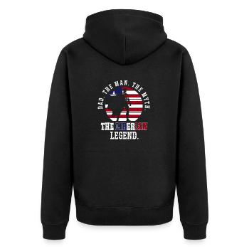 Liberia Flag Liberians - Unisex Premium Organic Zip Hoodie - black - Back - Nico (187cm)