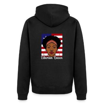 Liberia Flag Liberians - Unisex Premium Organic Zip Hoodie - black - Back - Nico (187cm)