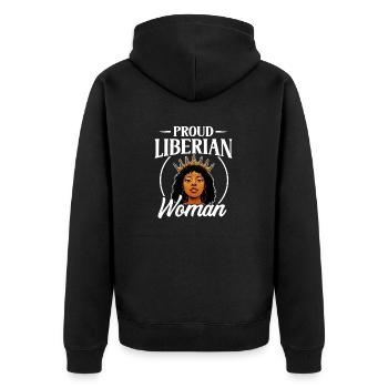 Liberia Flag Liberians - Unisex Premium Organic Zip Hoodie - black - Back - Nico (187cm)