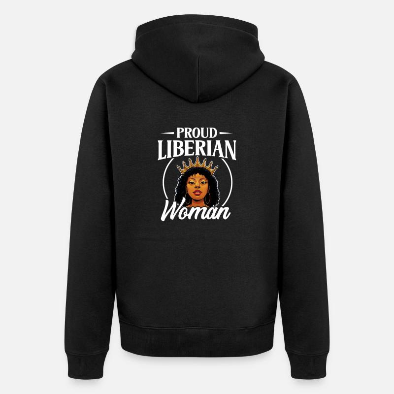 Drapeau du Libéria Libériens - Veste à capuche bio Premium Unisexe - noir