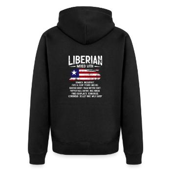 Liberia Flag Liberians - Unisex Premium Organic Zip Hoodie - black - Back - Nico (187cm)