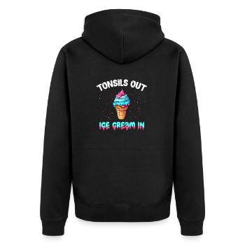 Tonsillektomie Genesung Mandelentfernung - Unisex Premium Bio Zip Hoodie - Schwarz - Hinten - Nico (187cm)