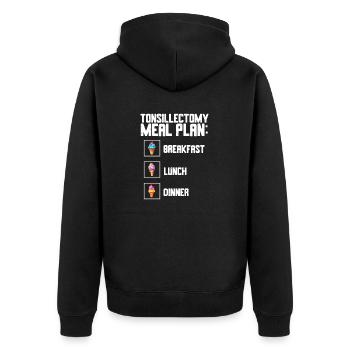 Tonsillektomie Genesung Mandelentfernung - Unisex Premium Bio Zip Hoodie - Schwarz - Hinten - Nico (187cm)