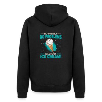 Amygdalectomie, récupération, amygdalectomie - Veste à capuche bio Premium Unisexe - noir - Dos - Nico (187cm)