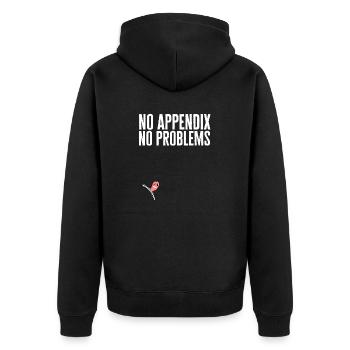 Appendectomy Appendicitis - Unisex Premium Organic Zip Hoodie - black - Back - Nico (187cm)