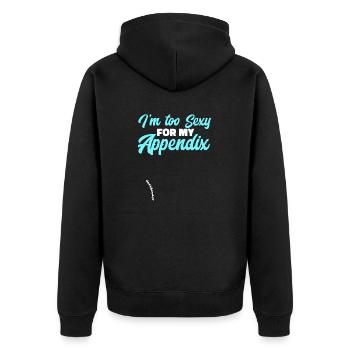Appendectomy Appendicitis - Unisex Premium Organic Zip Hoodie - black - Back - Nico (187cm)