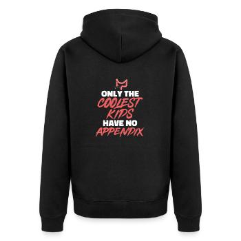 Appendectomy Appendicitis - Unisex Premium Organic Zip Hoodie - black - Back - Nico (187cm)