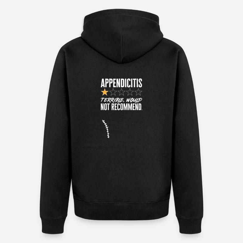 Appendicectomie Appendicite - Veste à capuche bio Premium Unisexe - noir