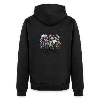I AM LIKE wildflowers - Unisex Premium Bio Zip Hoodie - Schwarz - Hinten - Nico (187cm)