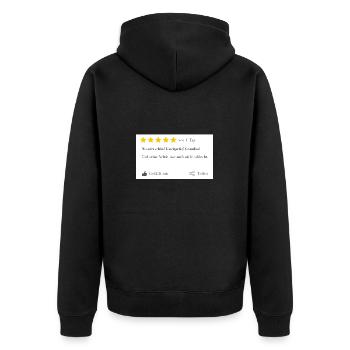 Wunderschön! Und seine Arbeit war auch OK ;) - Unisex Premium Bio Zip Hoodie - Schwarz - Hinten - Nico (187cm)