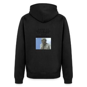 Nur weil ich Maler bin, kann ich nicht zaubern! - Unisex Premium Bio Zip Hoodie - Schwarz - Hinten - Nico (187cm)