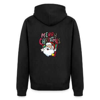 Merry Christmas Weihnachtsdesign - Unisex Premium Bio Zip Hoodie - Schwarz - Hinten - Nico (187cm)