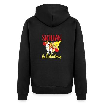 Sicile Drapeau Italie Sicile - Veste à capuche bio Premium Unisexe - noir - Dos - Nico (187cm)