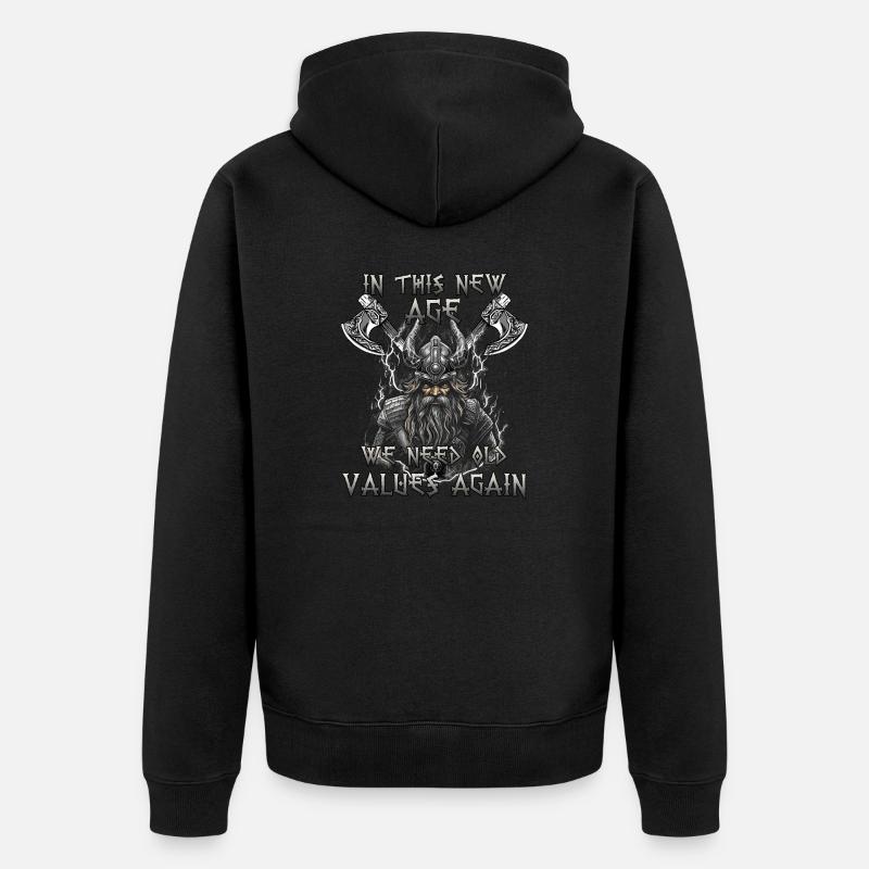 Walhalla Erbe Geschenk einer Kriegerkultur - Unisex Premium Bio Zip Hoodie - Schwarz