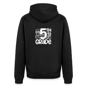 Équipe de typographie de 5e année Élèves de cinquième année à 100 ans - Veste à capuche bio Premium Unisexe - noir - Dos - Nico (187cm)