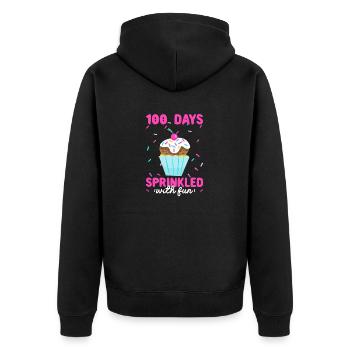 100 jours saupoudrés de cupcakes amusants professeur étudiant - Veste à capuche bio Premium Unisexe - noir - Dos - Nico (187cm)