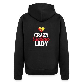 Sicily Flag Italy Sicily - Unisex Premium Organic Zip Hoodie - black - Back - Nico (187cm)