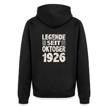 Oktober 1926 Legende seit 97 Jahren Mann Frau - Unisex Premium Bio Zip Hoodie - Schwarz - Hinten - Nico (187cm)