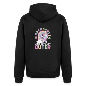 La maternelle est devenue une jolie licorne à pois 100e - Veste à capuche bio Premium Unisexe - noir - Dos - Nico (187cm)