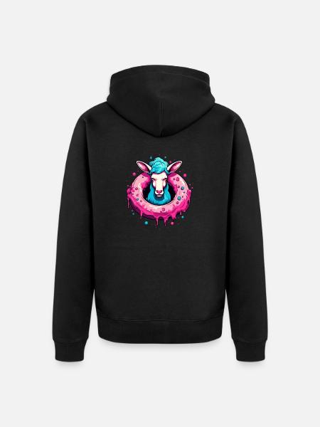The Donut Sheep - Unisex Premium Organic Zip Hoodie - black
