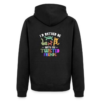 Balloon Animal Party Balloon Artist - Unisex Premium Organic Zip Hoodie - black - Back - Nico (187cm)
