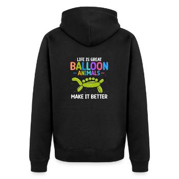 Balloon Animal Party Balloon Artist - Unisex Premium Organic Zip Hoodie - black - Back - Nico (187cm)
