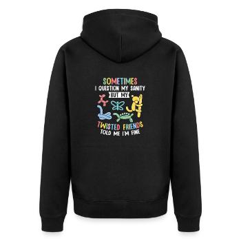 Balloon Animal Party Balloon Artist - Unisex Premium Organic Zip Hoodie - black - Back - Nico (187cm)