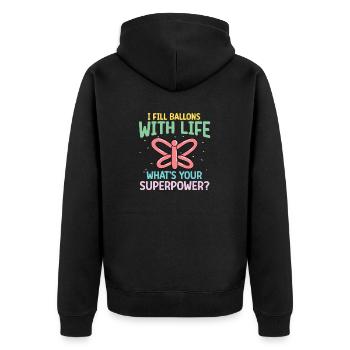 Balloon Animal Party Balloon Artist - Unisex Premium Organic Zip Hoodie - black - Back - Nico (187cm)