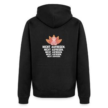 Axolotl Yoga Meditieren Nicht Aufregen - Unisex Premium Bio Zip Hoodie - Schwarz - Hinten - Nico (187cm)