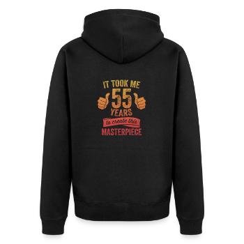 Lustiger 55 Jahre alter Witz 55. Geburtstag Gag Jahrgang - Unisex Premium Bio Zip Hoodie - Schwarz - Hinten - Nico (187cm)