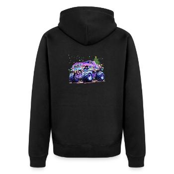 Monster Truck Lover Weihnachtsgrafik für Jungs, Ich - Unisex Premium Bio Zip Hoodie - Schwarz - Hinten - Nico (187cm)