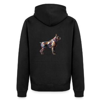 Chien Robot Abstrait Coloré - Veste à capuche bio Premium Unisexe - noir - Dos - Nico (187cm)