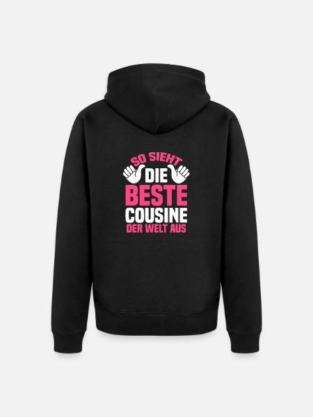 Cousinen Cousine - Unisex Premium Bio Zip Hoodie - Schwarz